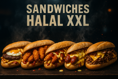 Sandwichs Brozer halal XXL avec frites, steak, tenders et fromage – foodtruck O’Kalage Du Brody à Marseille