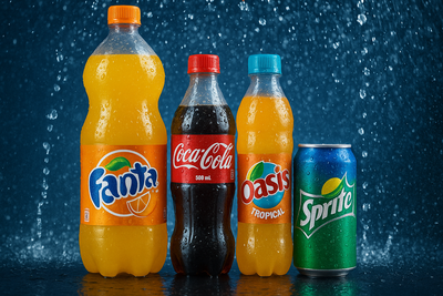 Boissons halal fraîches à Marseille : Coca, Fanta, Oasis, Sprite – servies par le foodtruck O'Kalage Du Brody